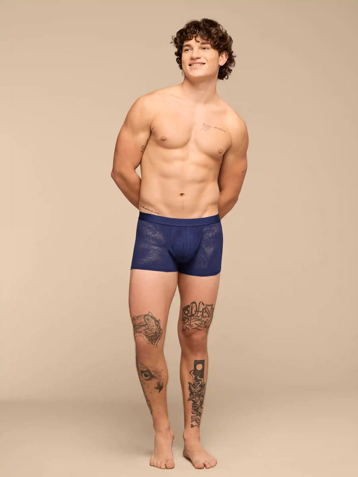 All Over Lace Trunk | Navy Feather