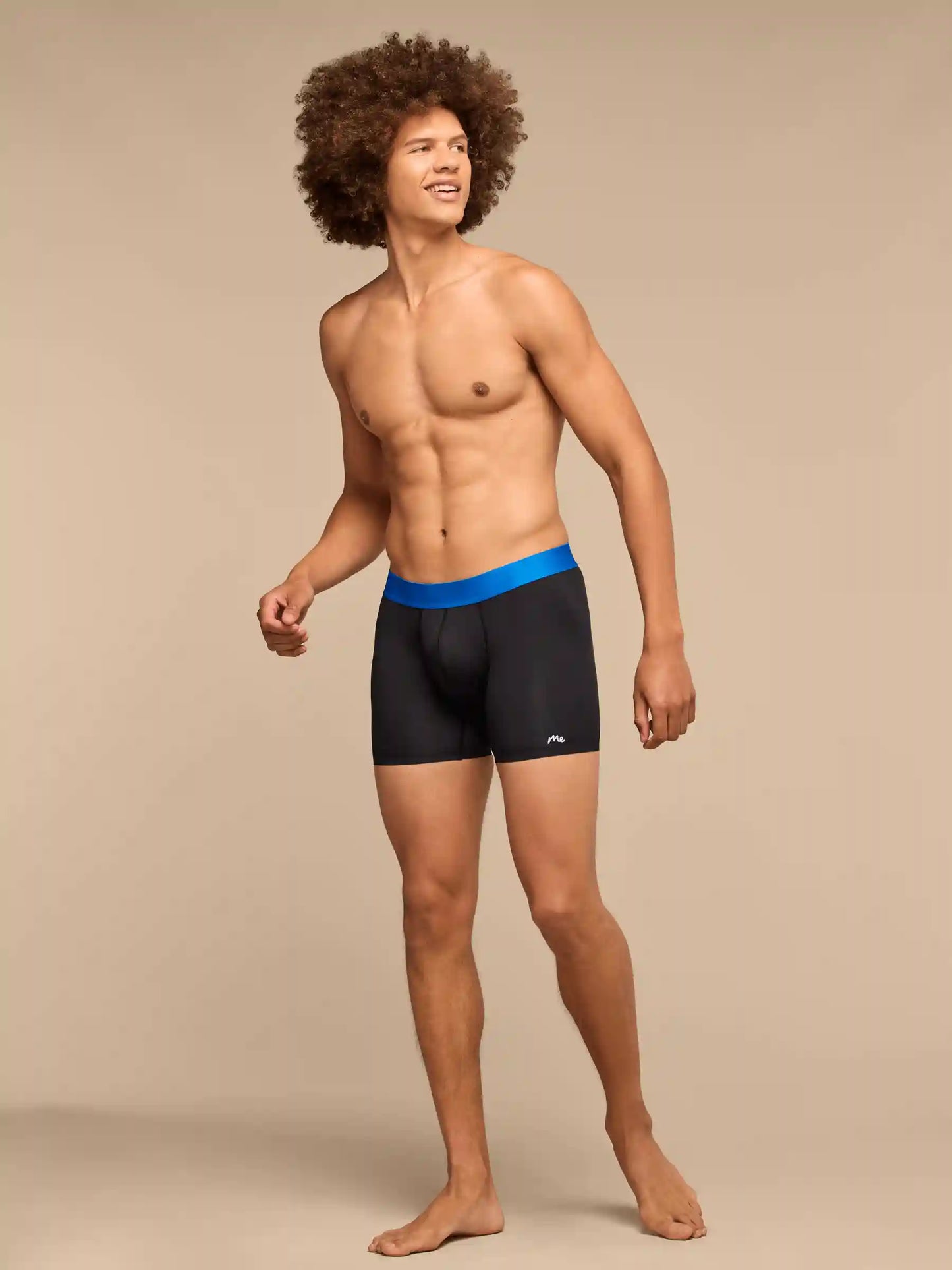Breathe Boxer Brief w/ Fly | Black/Cobalt Blue