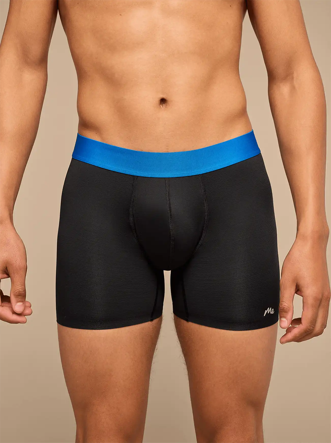 Breathe Boxer Brief w/ Fly | Black/Cobalt Blue