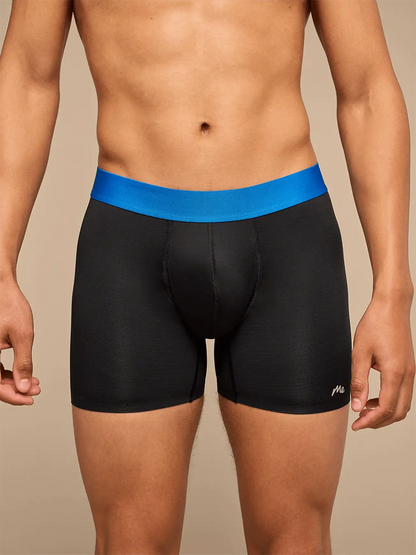 Breathe Boxer Brief w/ Fly | Black/Cobalt Blue