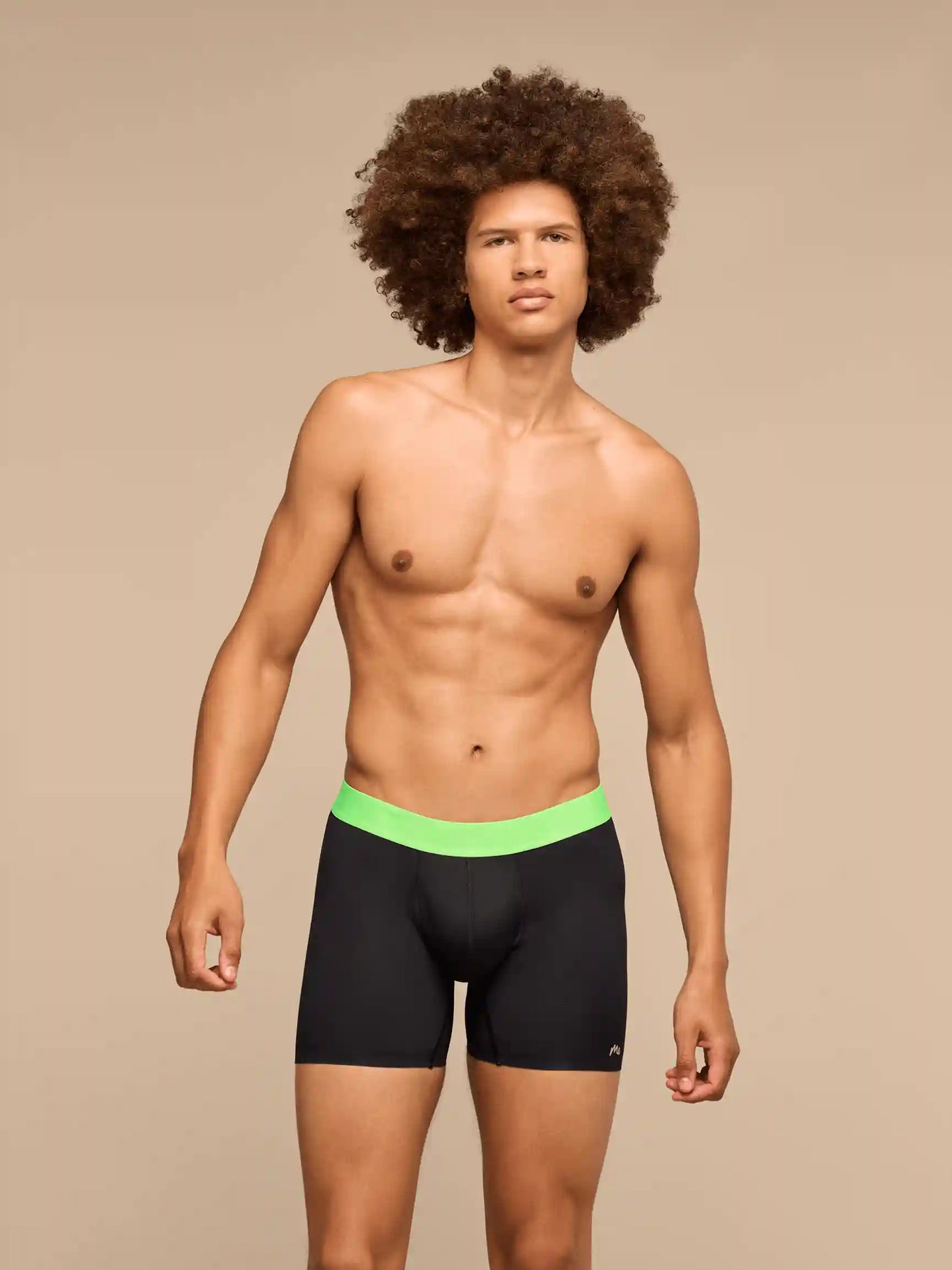 Breathe Boxer Brief w/ Fly | Black/Electric Lime
