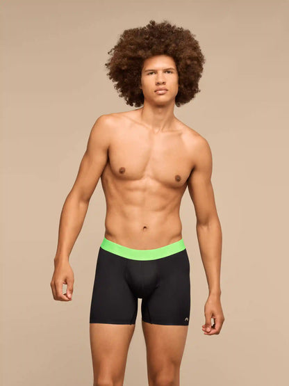 Breathe Boxer Brief w/ Fly | Black/Electric Lime