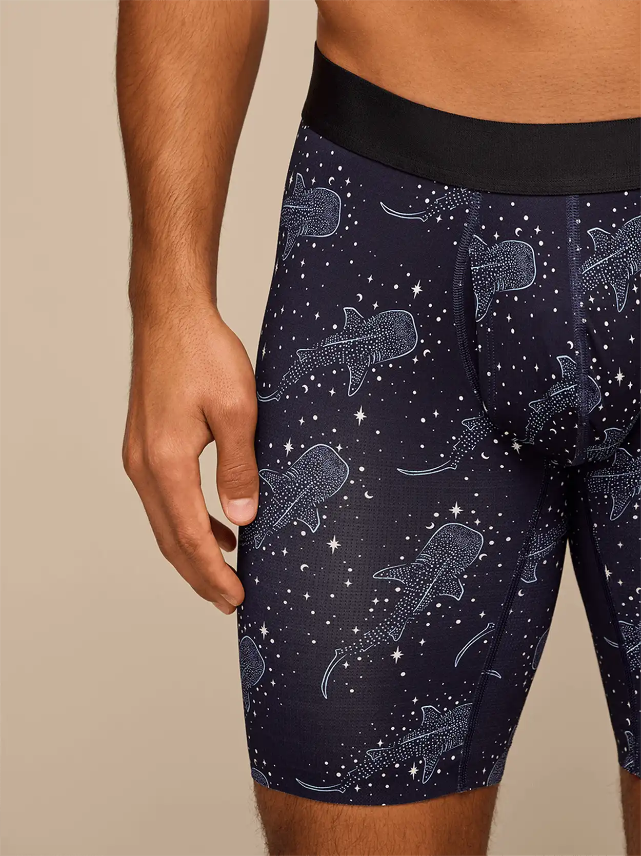 Breathe Long Boxer Brief w/ Fly | Starry Sharks