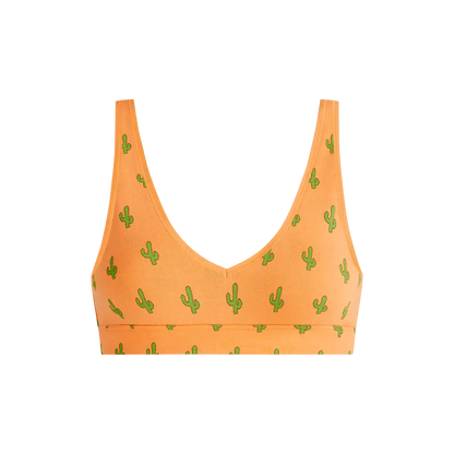 Stretch Cotton V-Neck Bralette | Saguaro Blossom