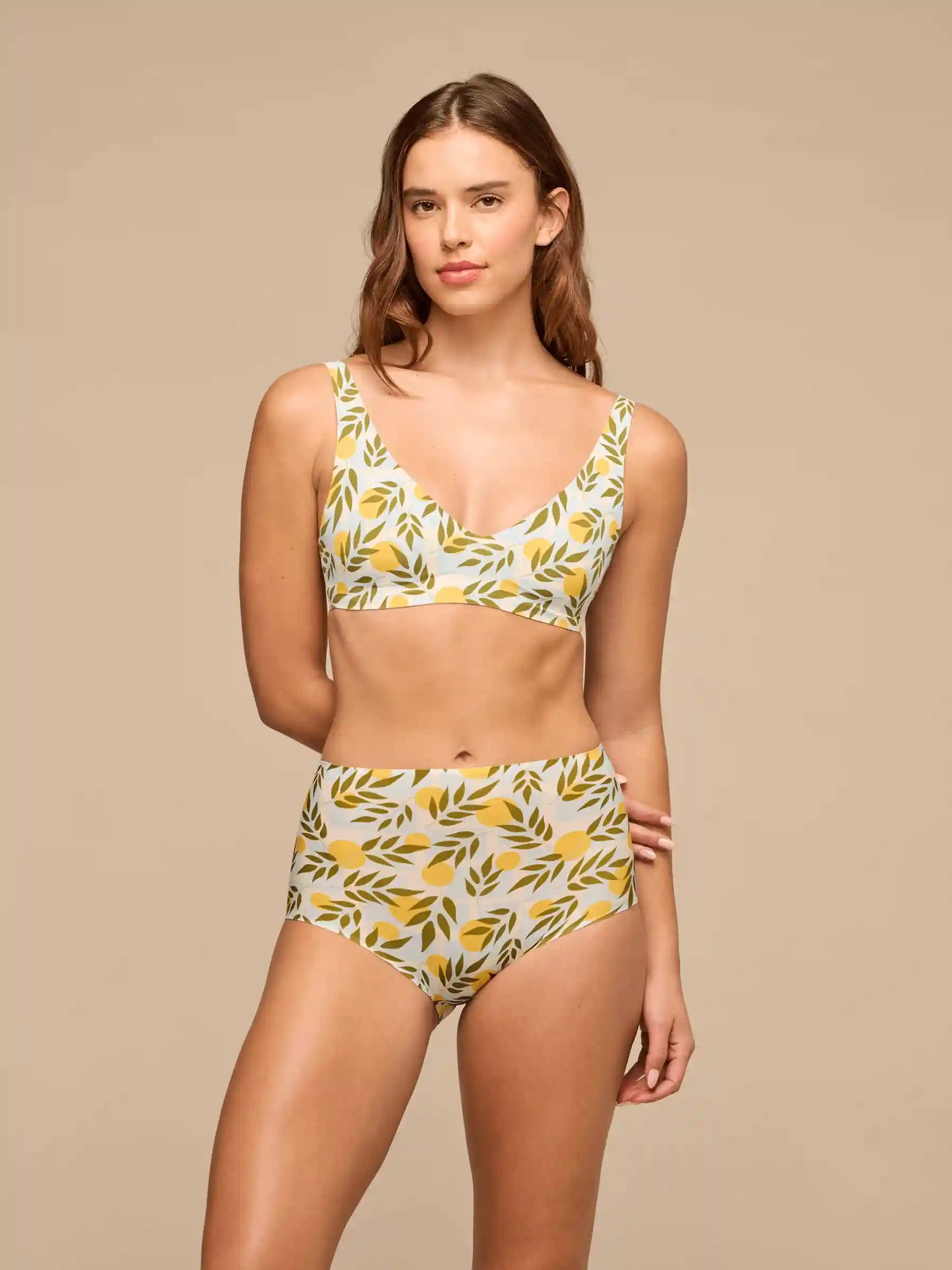 Seamless Plunge Bralette | Summer Oranges