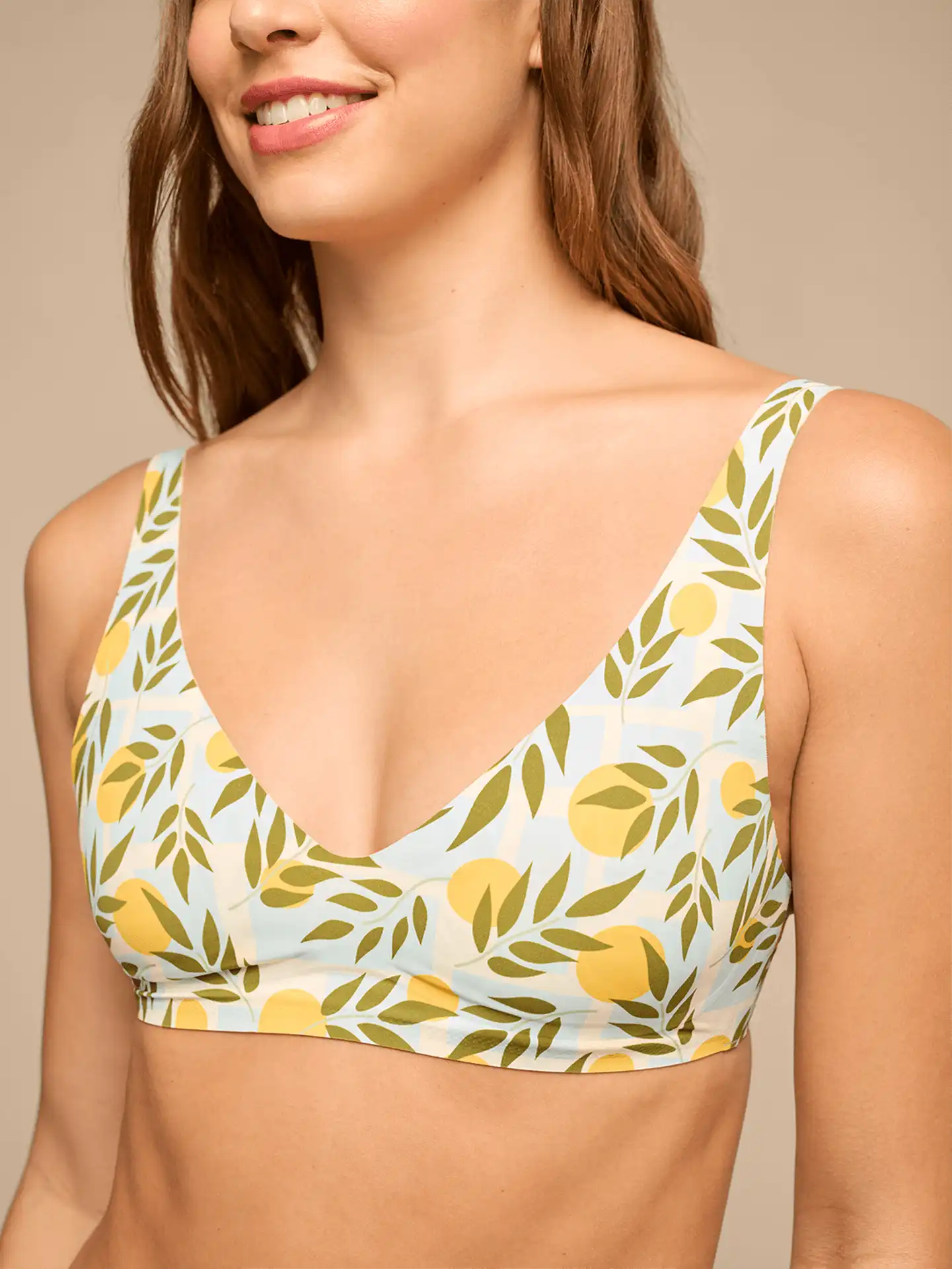Seamless Plunge Bralette | Summer Oranges