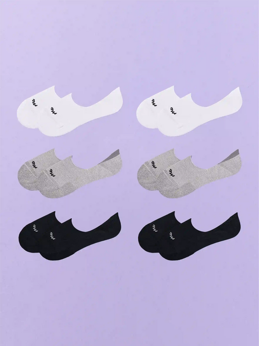 Essential No Show Sock 6-Pack | White/Heather Grey/Black Pack