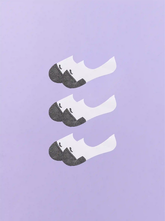 Essential No Show Sock 3-Pack | White Stripe Pack
