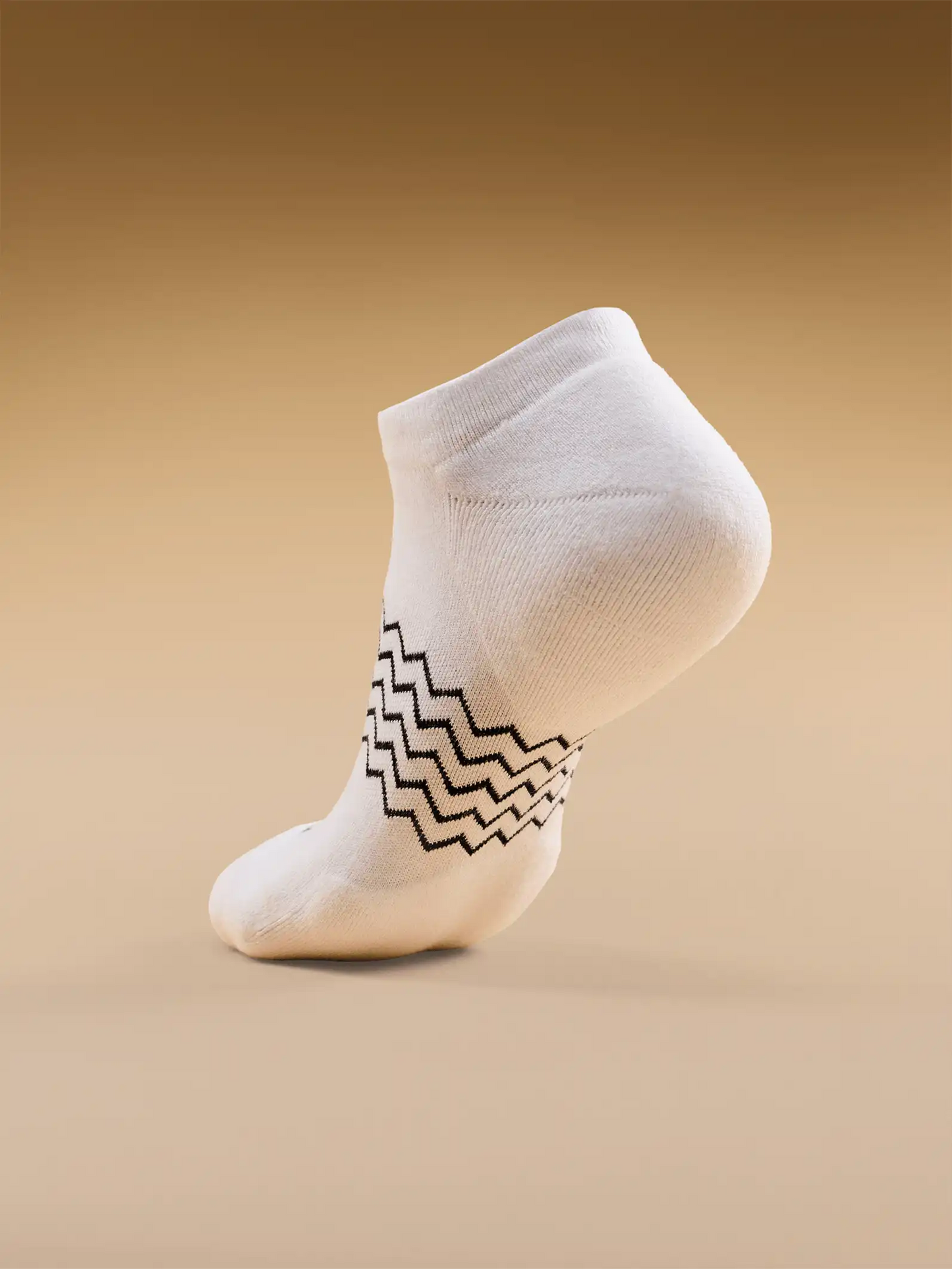 Essential Ankle Sock | Ivory Black Multi Stripe