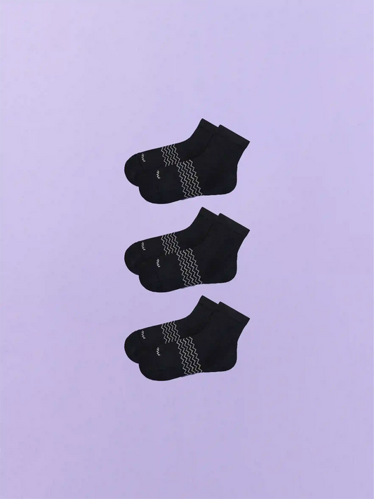 Essential Quarter Sock 3-Pack | Black Pack