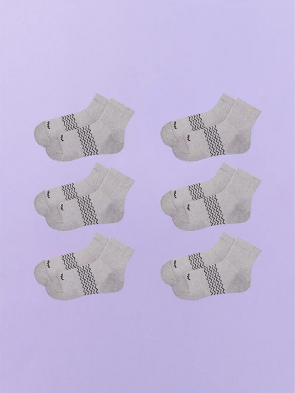 Essential Quarter Sock 6-Pack | Heather Grey Pack