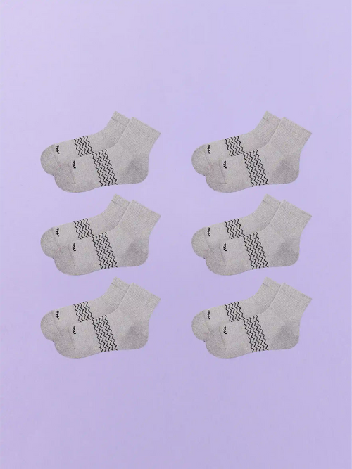 Essential Quarter Sock 6-Pack | Heather Grey Pack