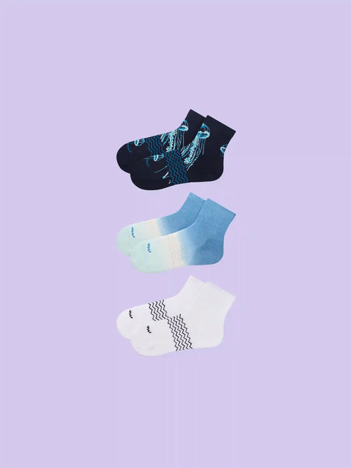 Essential Quarter Sock 3-Pack | Starry Ocean Pack