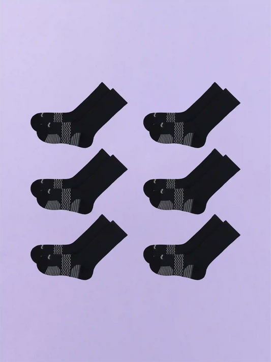Active Crew Sock 6-Pack | Black Pack