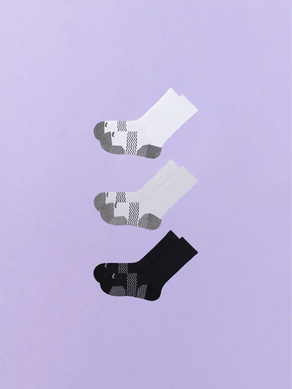 Active Crew Sock 3-Pack | White/Heather Grey/Black Pack