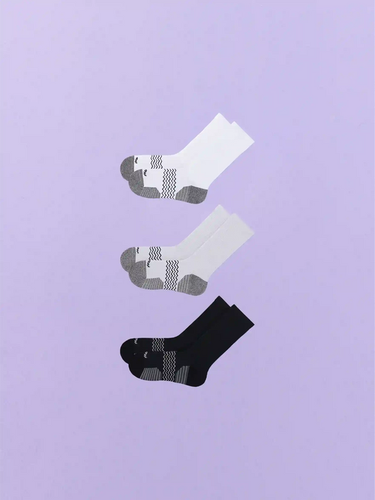 Active Crew Sock 3-Pack | White/Heather Grey/Black Pack