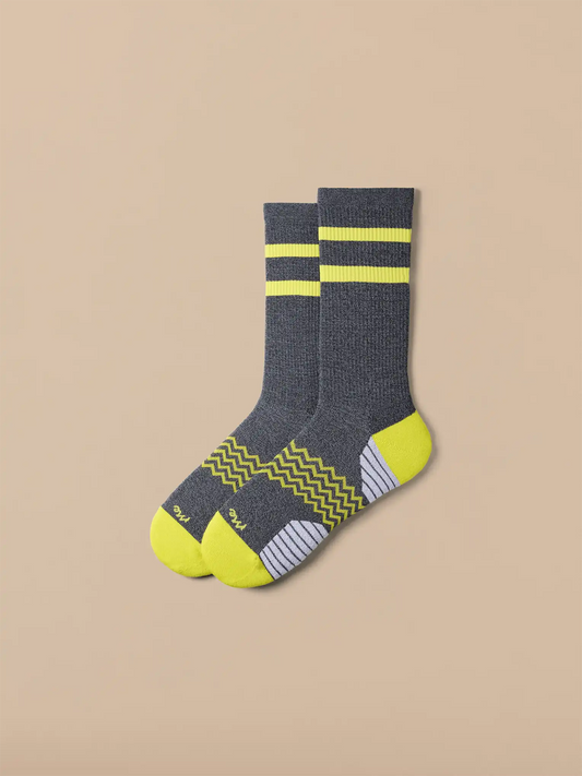 Active Crew Sock | Electric Yellow/Grey