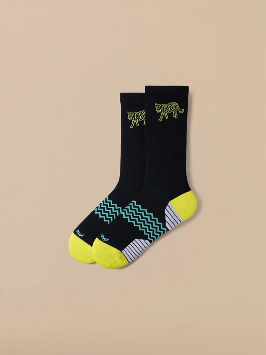 Active Crew Sock | Neon Tiger