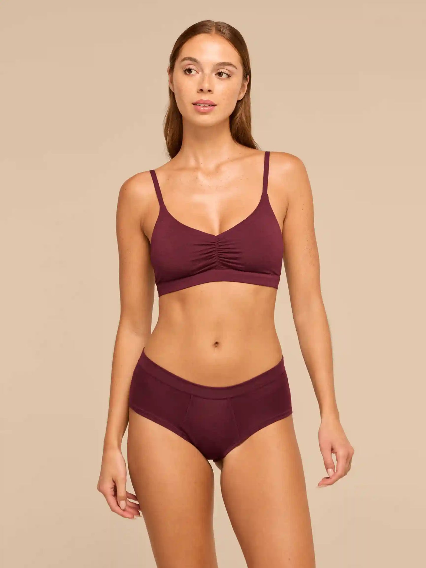 UltraModal™ FeelFree Ruched Bralette | Heather Plum