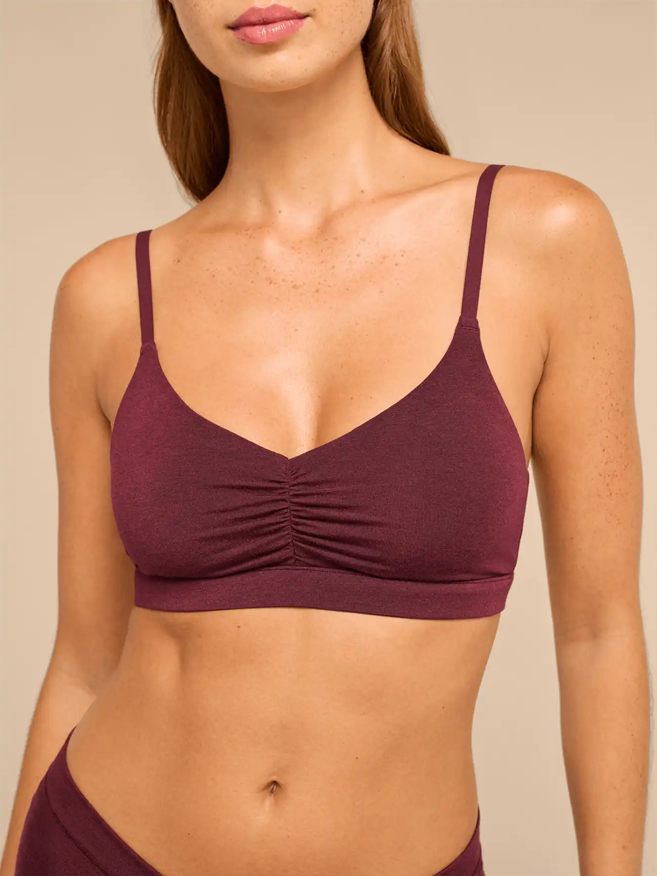 UltraModal™ FeelFree Ruched Bralette | Heather Plum