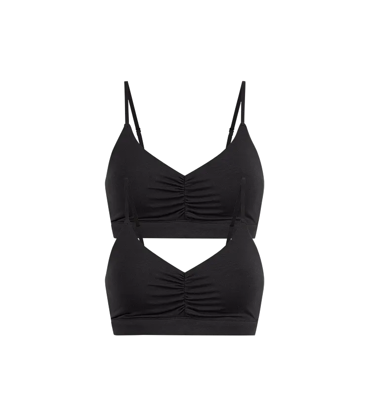 UltraModal™ FeelFree Ruched Bralette with Cups 2-Pack | Black Pack