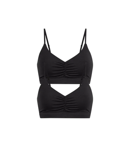 UltraModal™ FeelFree Ruched Bralette with Cups 2-Pack | Black Pack