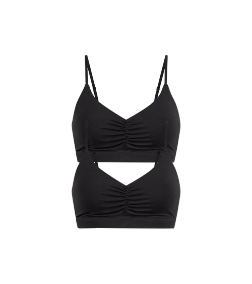 UltraModal™ FeelFree Ruched Bralette with Cups 2-Pack | Black Pack