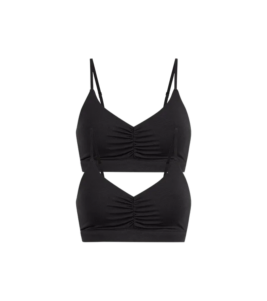 UltraModal™ FeelFree Ruched Bralette with Cups 2-Pack | Black Pack