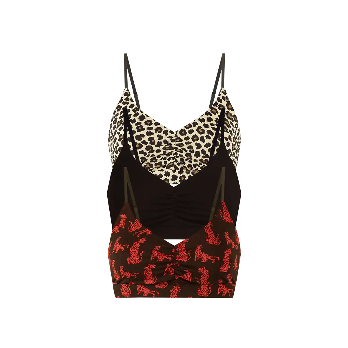 UltraModal™ FeelFree Ruched Bralette 3-Pack | Wild Cat Pack