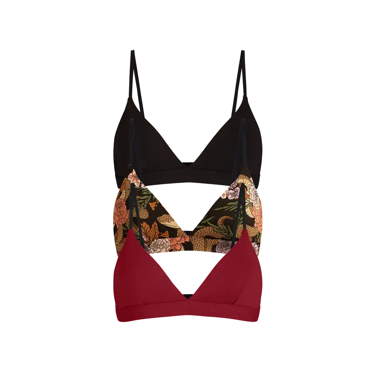 UltraModal™ FeelFree Triangle Bralette 3-Pack | Garden Snake Pack