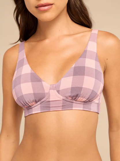 UltraModal™ FeelFree Longline Bralette | Blush Plaid
