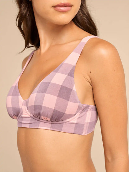 UltraModal™ FeelFree Longline Bralette | Blush Plaid