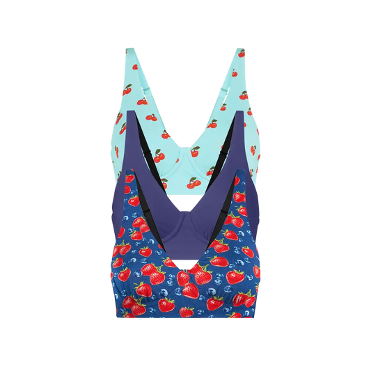 UltraModal™ FeelFree Longline Bralette 3-Pack | Summer Berries Pack