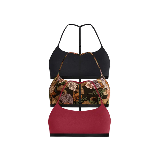 UltraModal™ Core T-Back Bralette 3-Pack | Garden Snake Pack