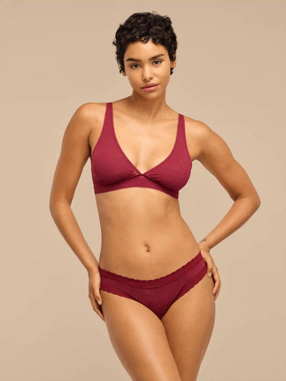All Over Lace Tanga | Cabernet Zebra