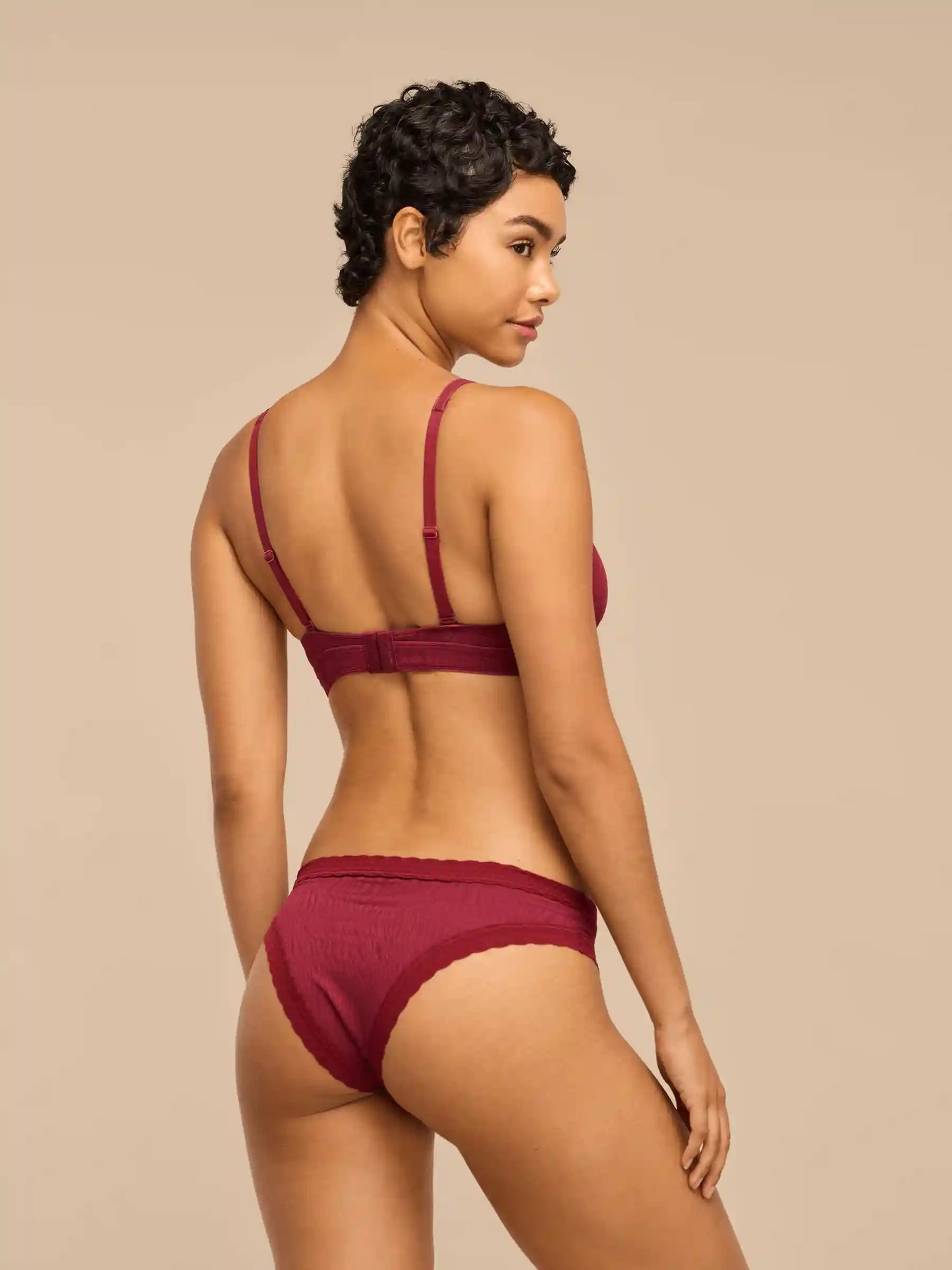 All Over Lace Tanga | Cabernet Zebra