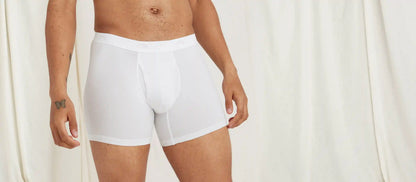 Stretch Cotton Boxer Brief w/ Fly | White