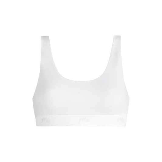 Stretch Cotton Scoop Bralette | White