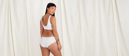 Stretch Cotton Scoop Bralette | White