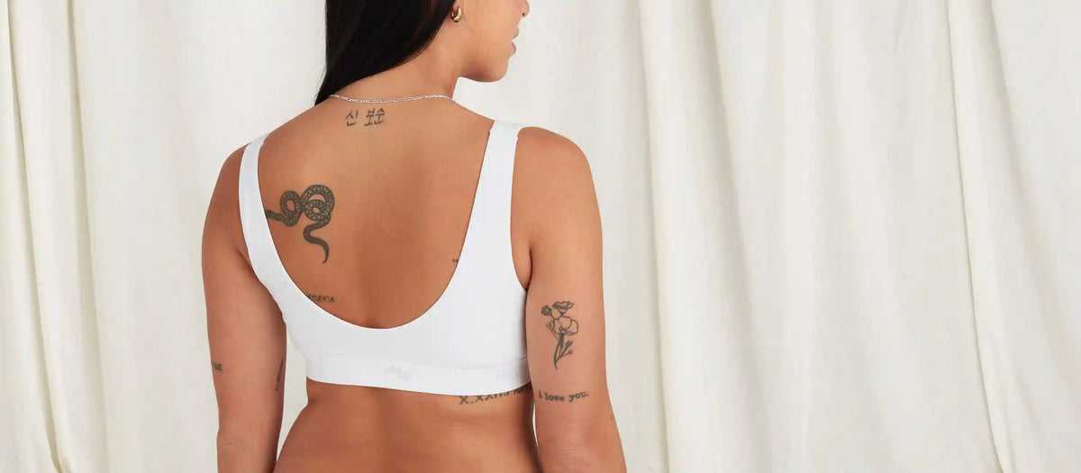 Stretch Cotton Scoop Bralette | White