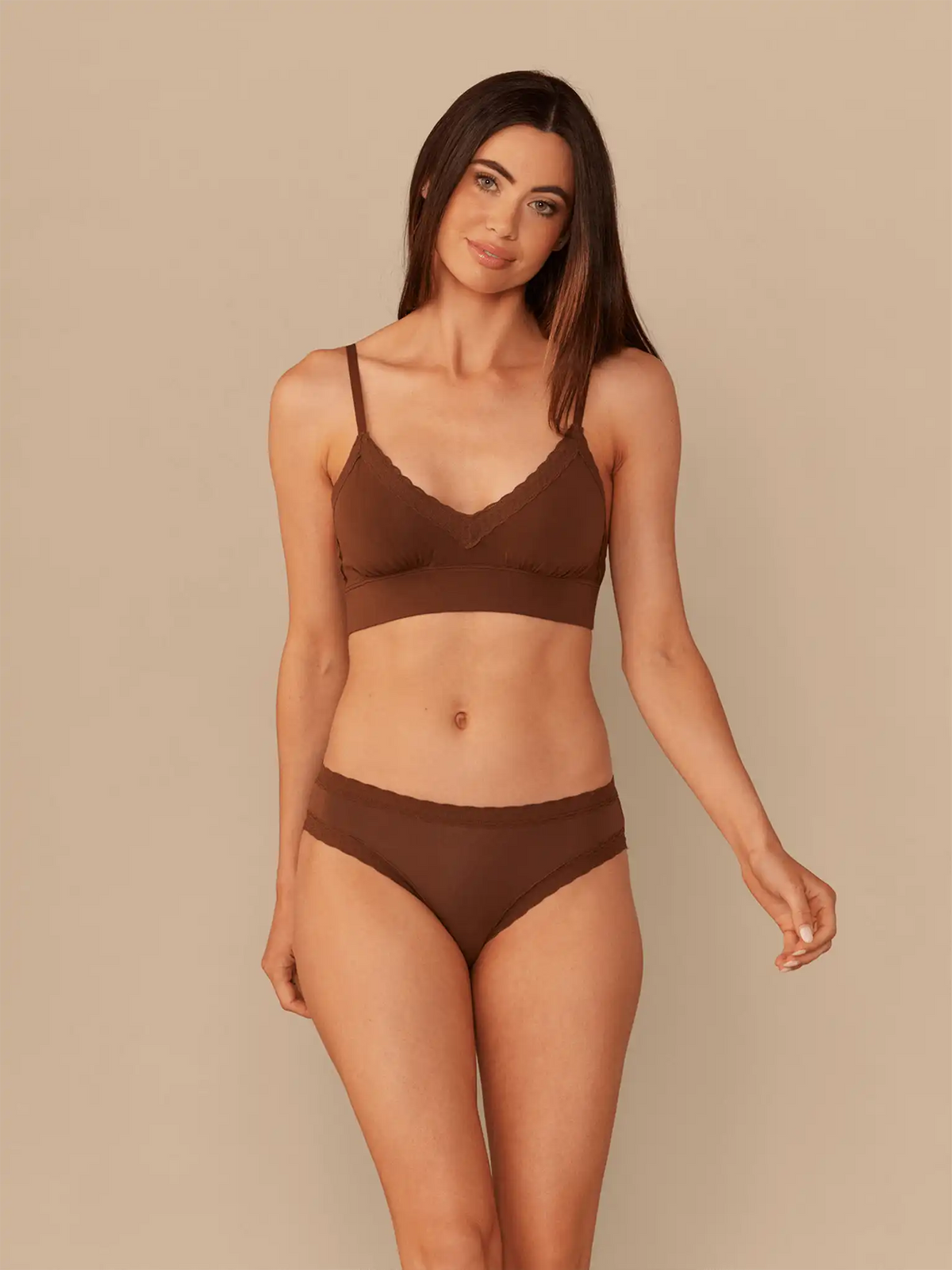 UltraModal™ Lace Tanga | Walnut Shell