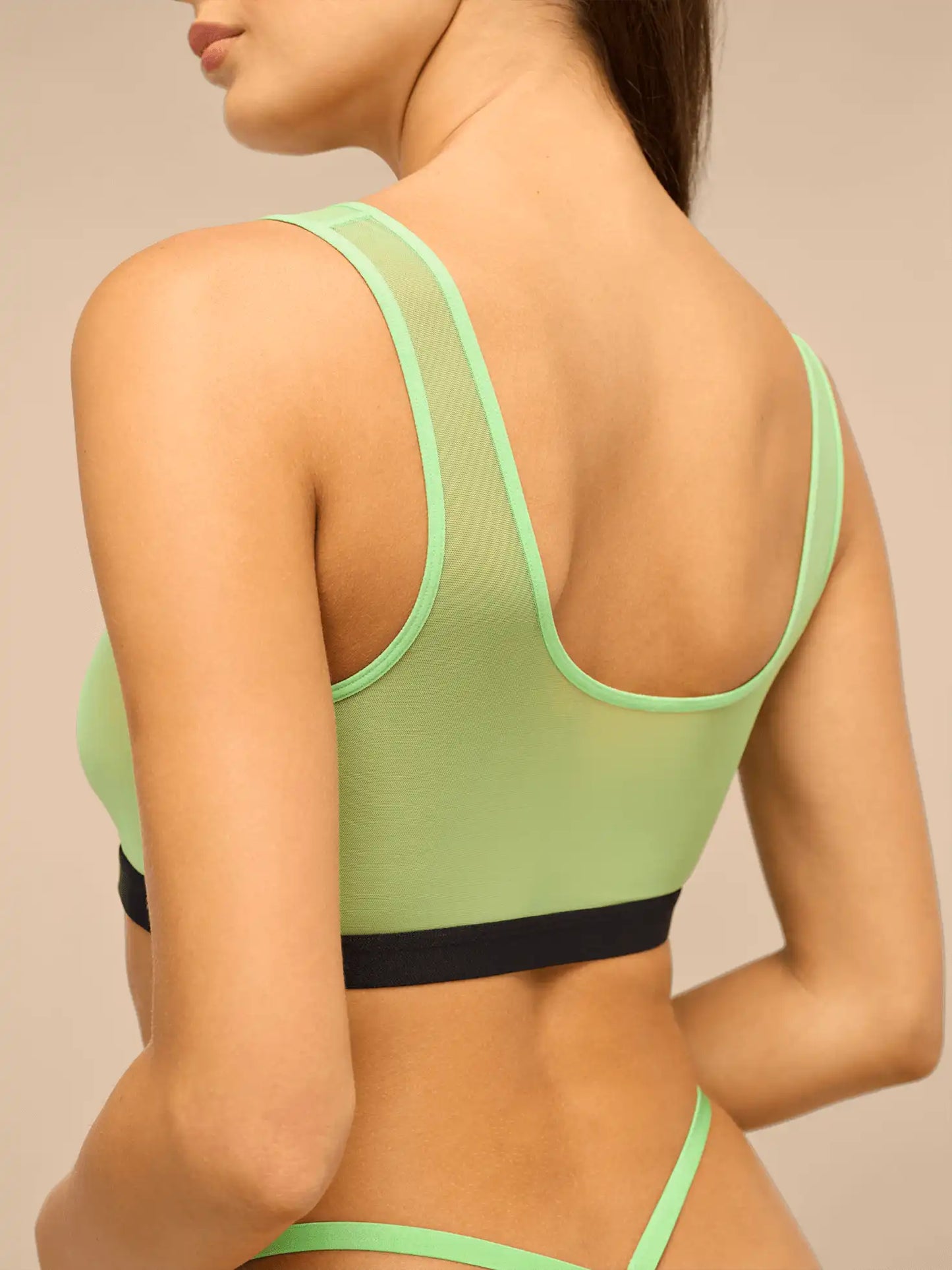 Women's Mesh Scoop Neck Bralette | Summer Green